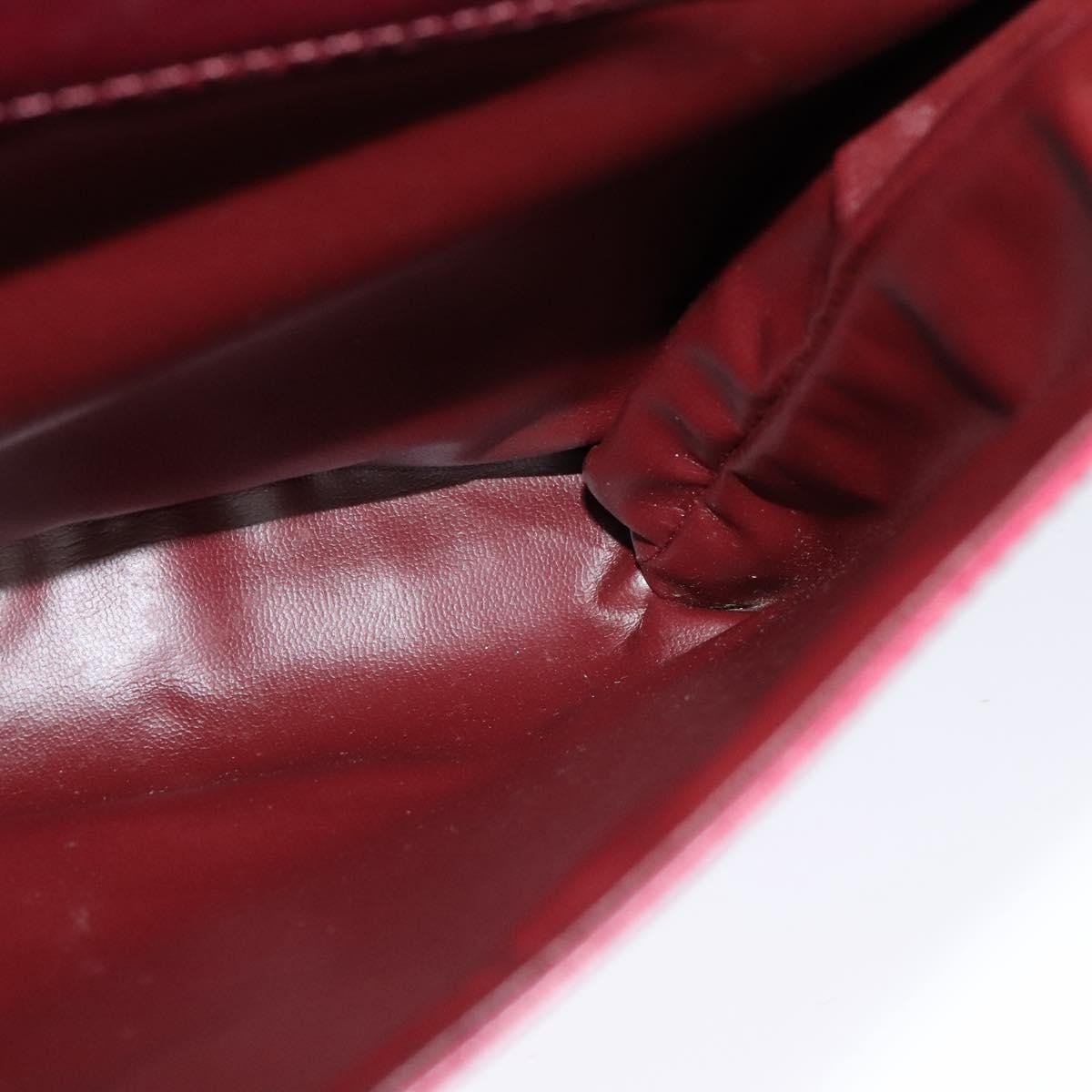 Celine Circle logo Leather, BURGUNDY, LEATHER, Shoulder bag