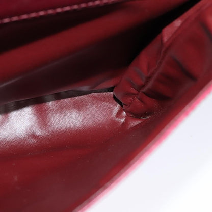 Celine Circle logo Leather, BURGUNDY, LEATHER, Shoulder bag