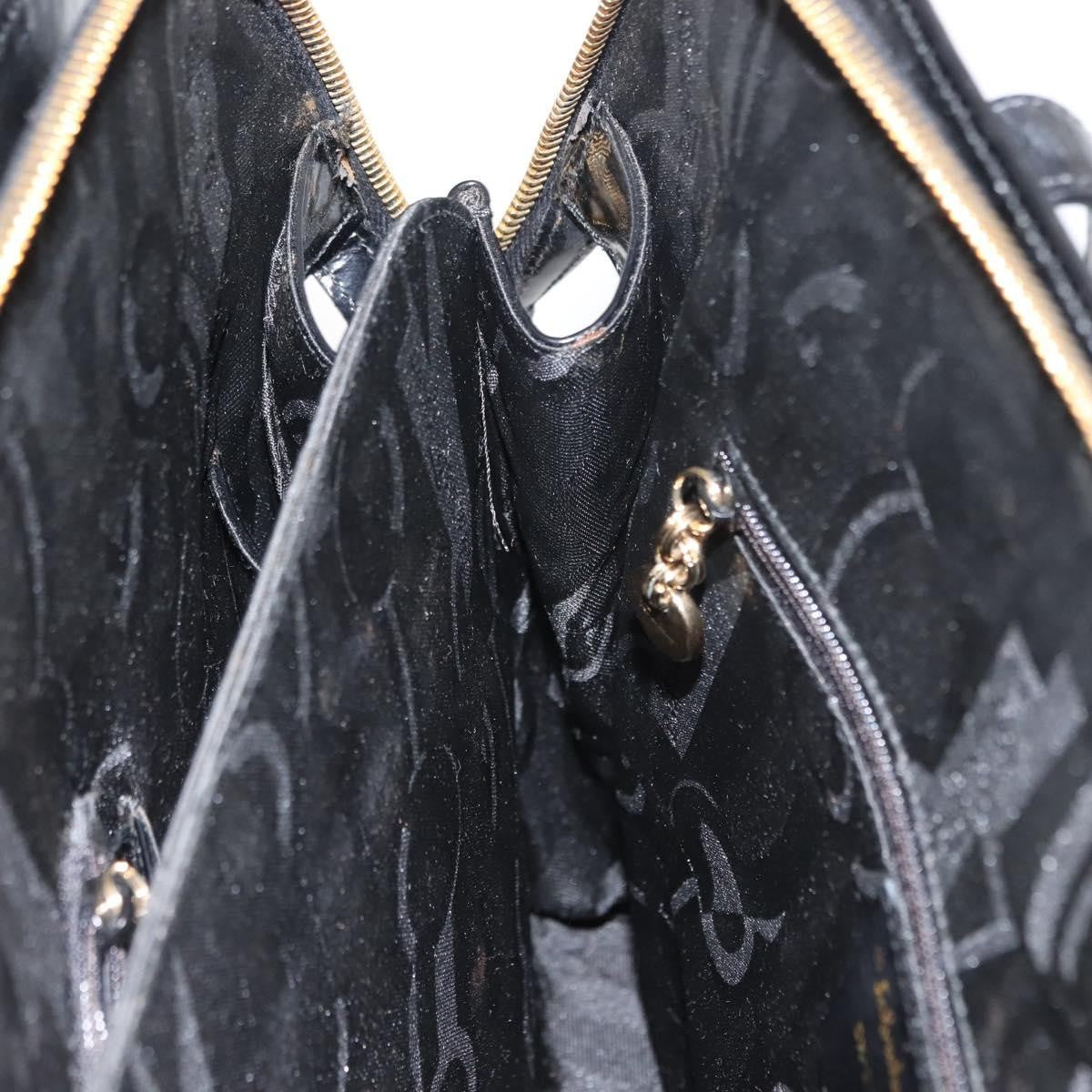 Salvatore Ferragamo Gancini Tote Patent leather, BLACK, PATENT_LEATHER, Tote bag