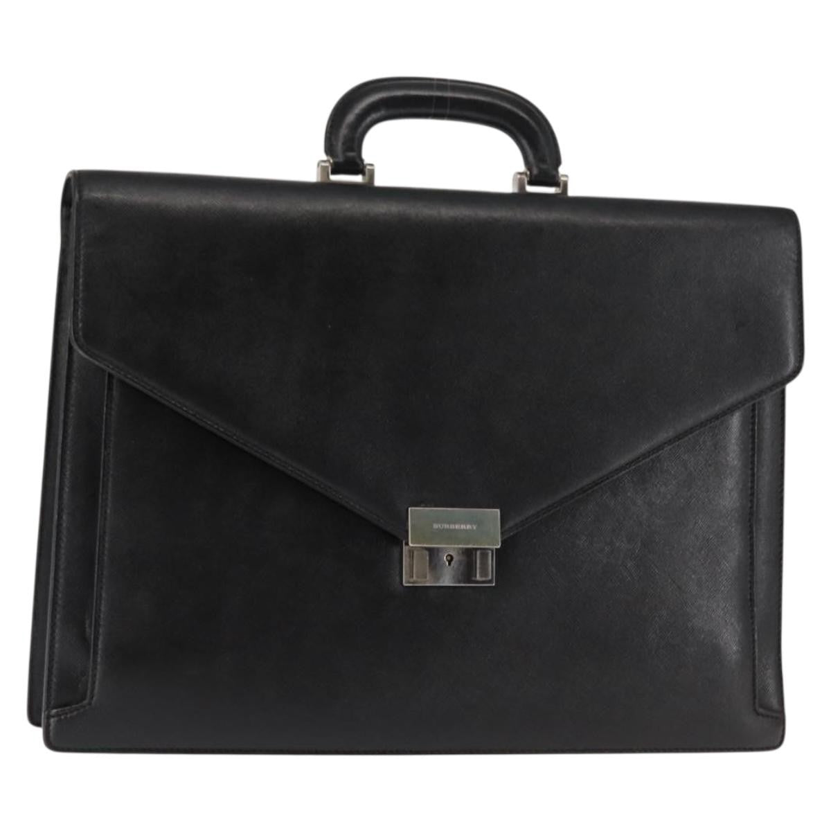 Burberry Briefcase Leather, BLACK, LEATHER, Briefcase
