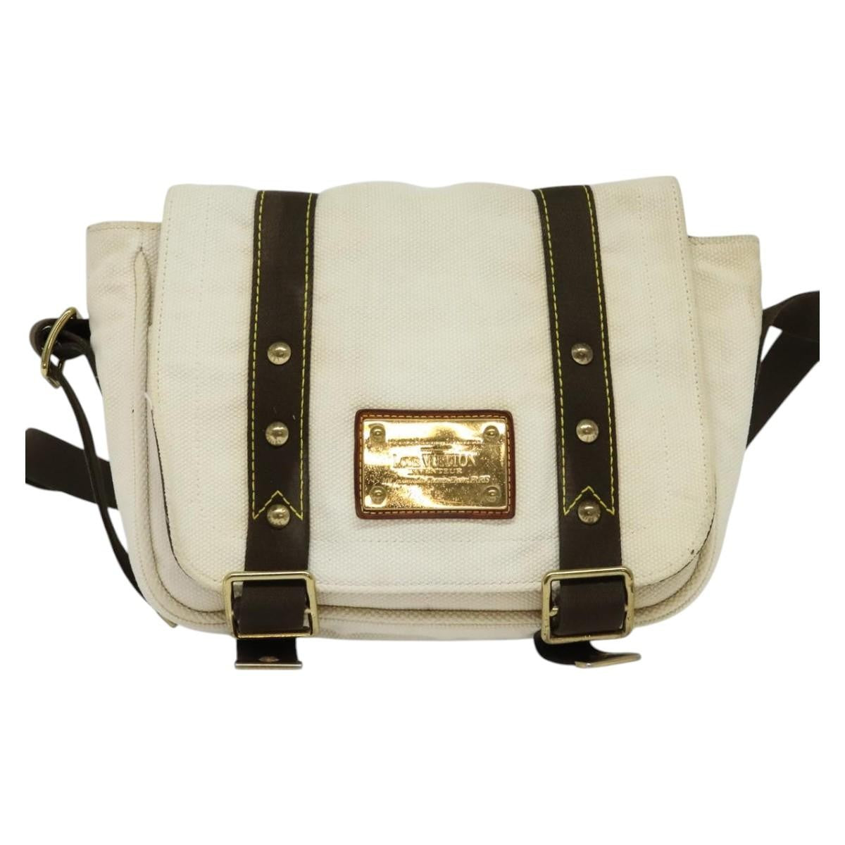 Louis Vuitton Antigua Besace Messenger Bag Canvas, WHITE, CANVAS, Shoulder bag