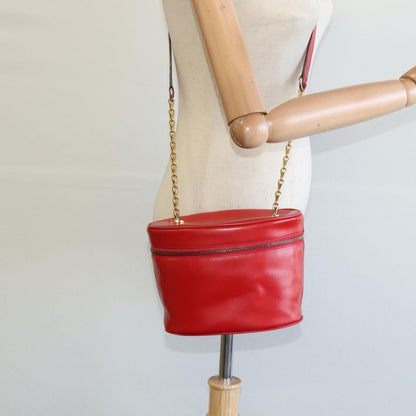 Celine Vanity bag Leather, RED, LEATHER, Shoulder bag