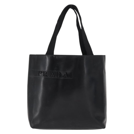 Prada Vintage Tote Leather, BLACK, LEATHER, Tote bag