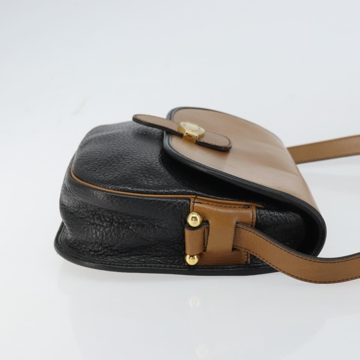 Christian Dior Flap Shoulder Bag Leather, BLACK, LEATHER, Shoulder bag