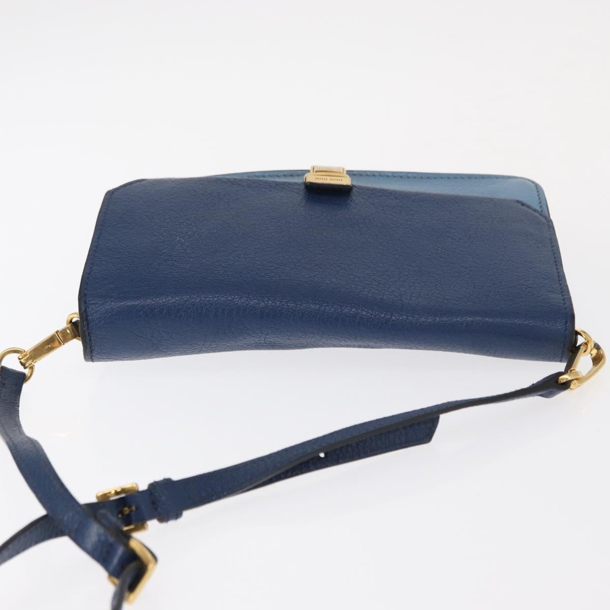Miu Miu Shoulder Bag Leather, BLUE, LEATHER, Shoulder bag