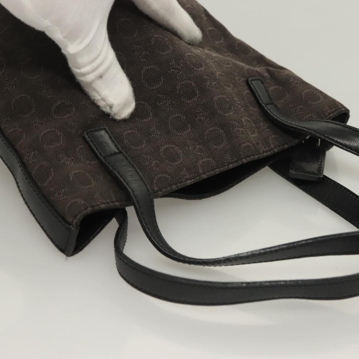 Celine C Macadam Handbag Canvas, BLACK, CANVAS, Handbag