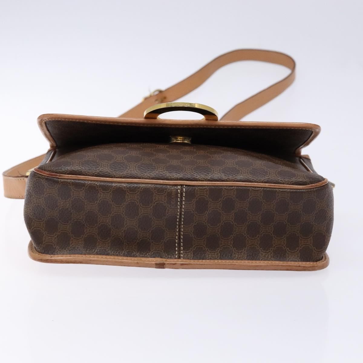 Celine Vintage Macadam Shoulder Bag Canvas, BROWN, CANVAS, Shoulder bag