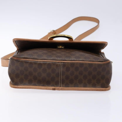 Celine Vintage Macadam Shoulder Bag Canvas, BROWN, CANVAS, Shoulder bag