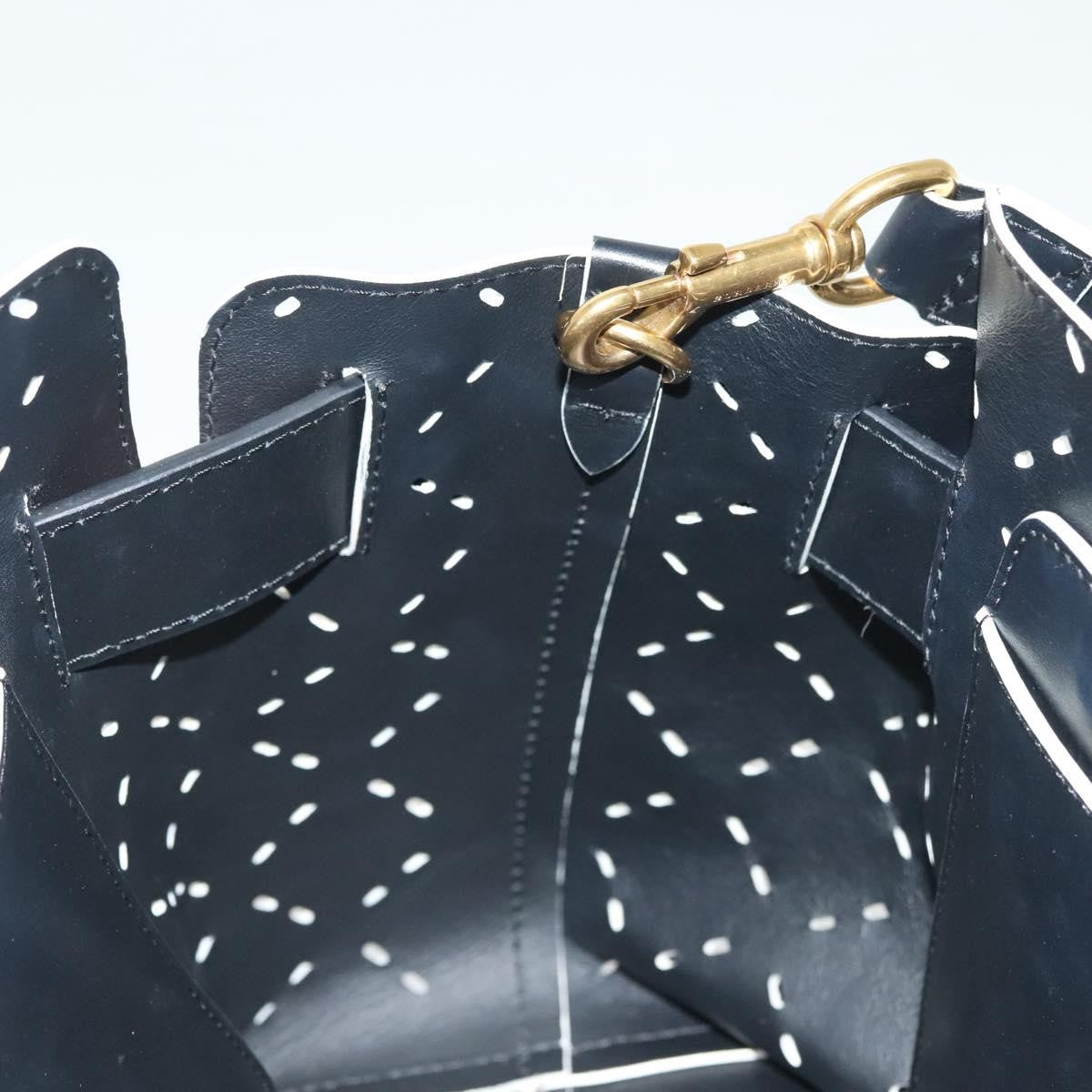 Burberry Belt Tote Perforated Leather, BLACK, LEATHER, Tote bag