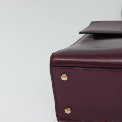 Celine Circle Logo Handbag Leather, PURPLE, LEATHER, Handbag