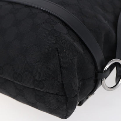 Gucci Vintage Harness Tote GG Canvas with Leather, BLACK, CANVAS, Tote bag