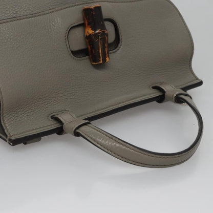 Gucci Bamboo Daily Top Handle Bag Leather, GRAY, LEATHER, Handbag