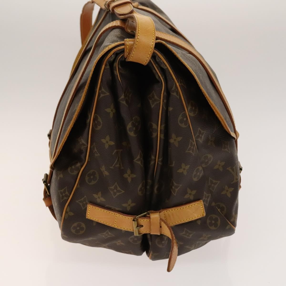 Louis Vuitton Saumur Handbag Monogram Canvas, BROWN, CANVAS, Shoulder bag