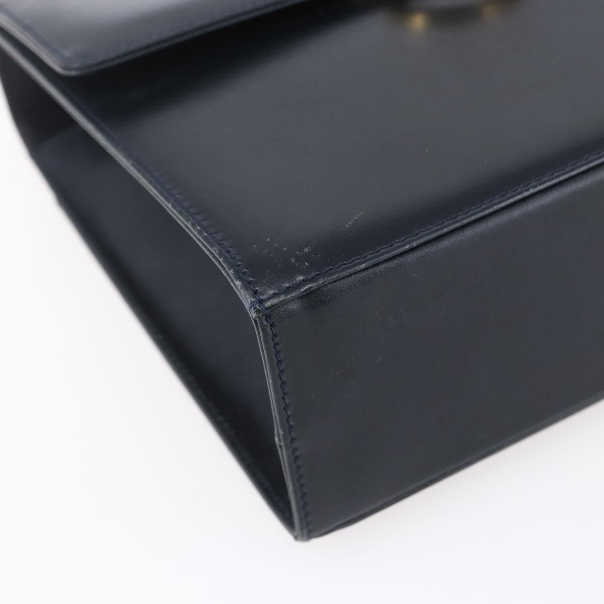 Salvatore Ferragamo Gancini Shoulder Bag Leather, NAVY, LEATHER, Shoulder bag