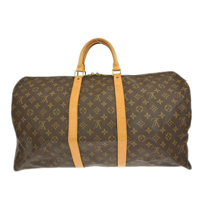 Louis Vuitton Keepall Bag Monogram Canvas, BROWN, CANVAS, Travel bag