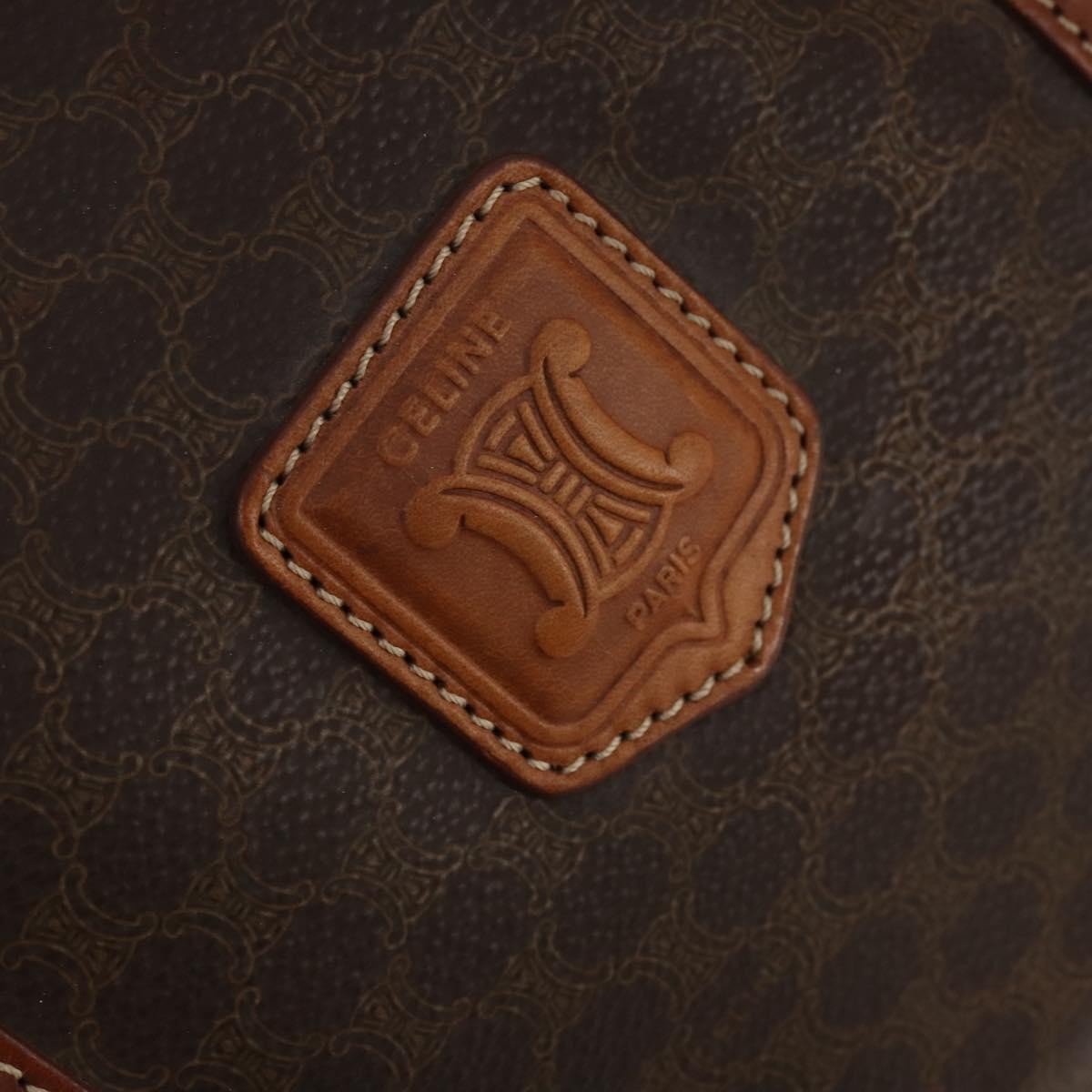 Celine Vintage Macadam Boston bag Canvas and Leather, BROWN, CANVAS, Travel bag