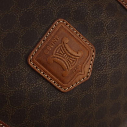 Celine Vintage Macadam Boston bag Canvas and Leather, BROWN, CANVAS, Travel bag