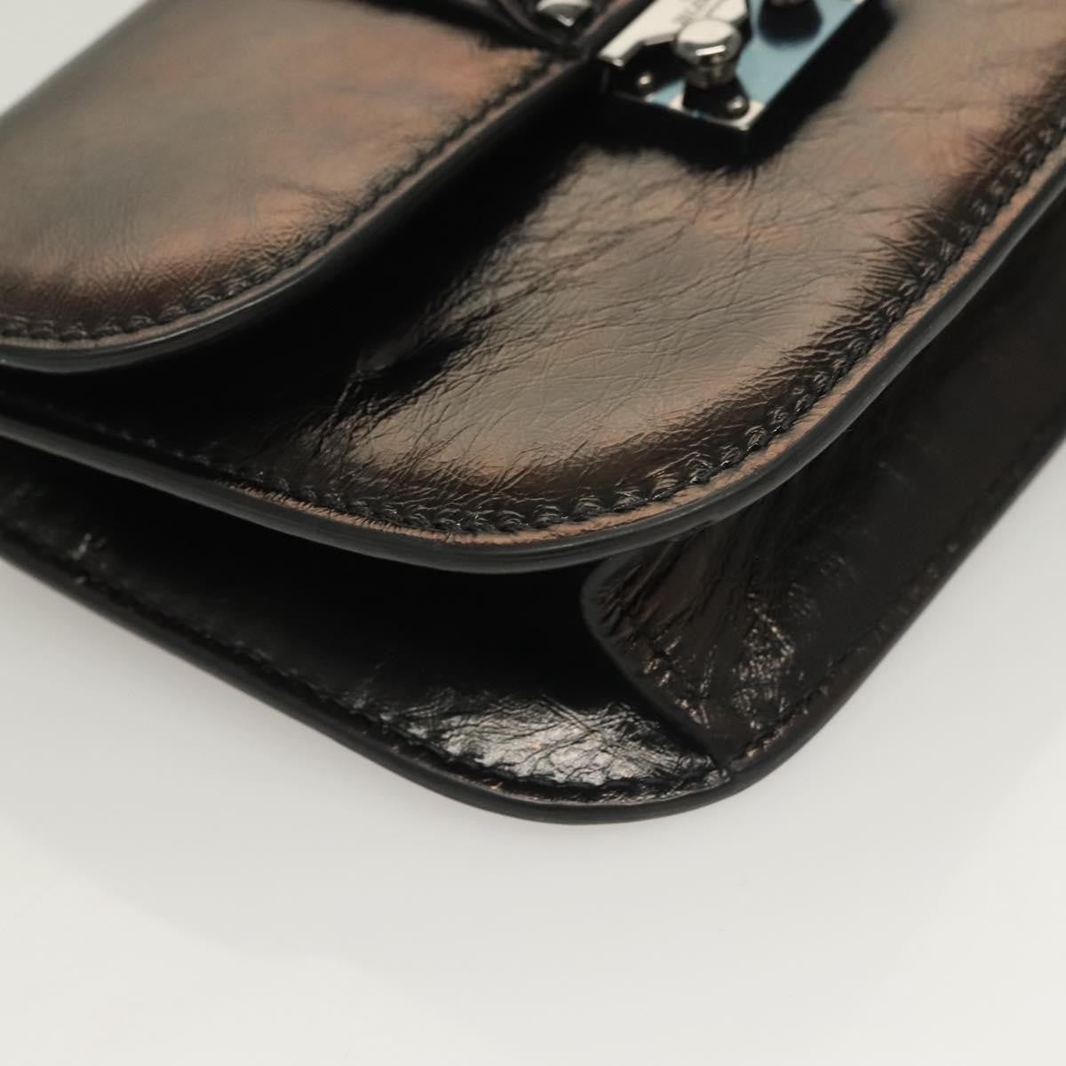 Valentino Garavani Glam Lock Shoulder Bag Leather, BROWN, LEATHER, Shoulder bag