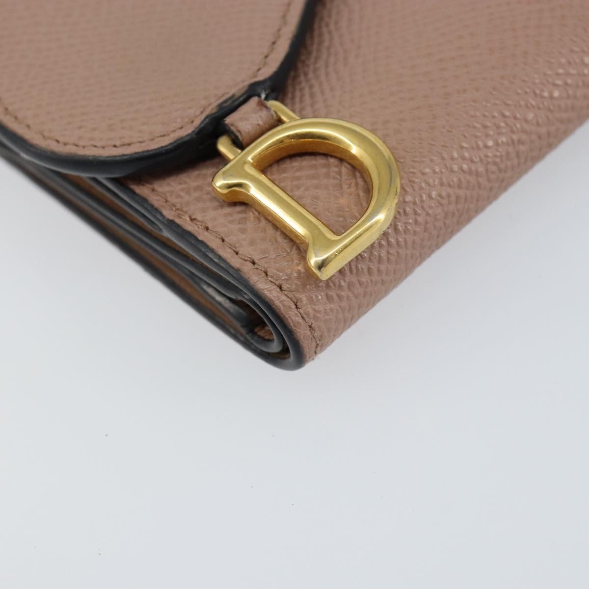 Christian Dior Saddle Lotus Wallet Leather, BEIGE, LEATHER, Wallets