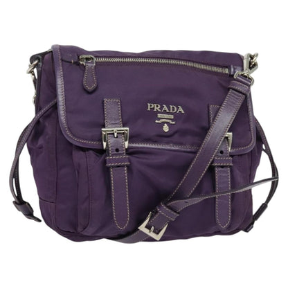 Prada Double Buckle Flap Camera Bag Tessuto, PURPLE, NYLON, Shoulder bag
