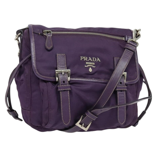 Prada Double Buckle Flap Camera Bag Tessuto, PURPLE, NYLON, Shoulder bag