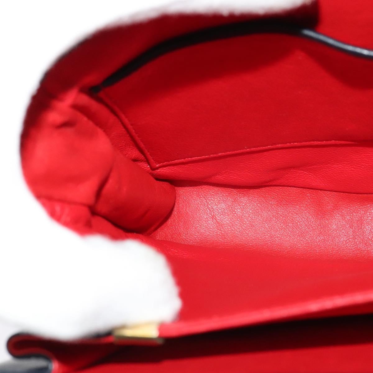 Celine Circle logo Leather, NAVY, LEATHER, Shoulder bag