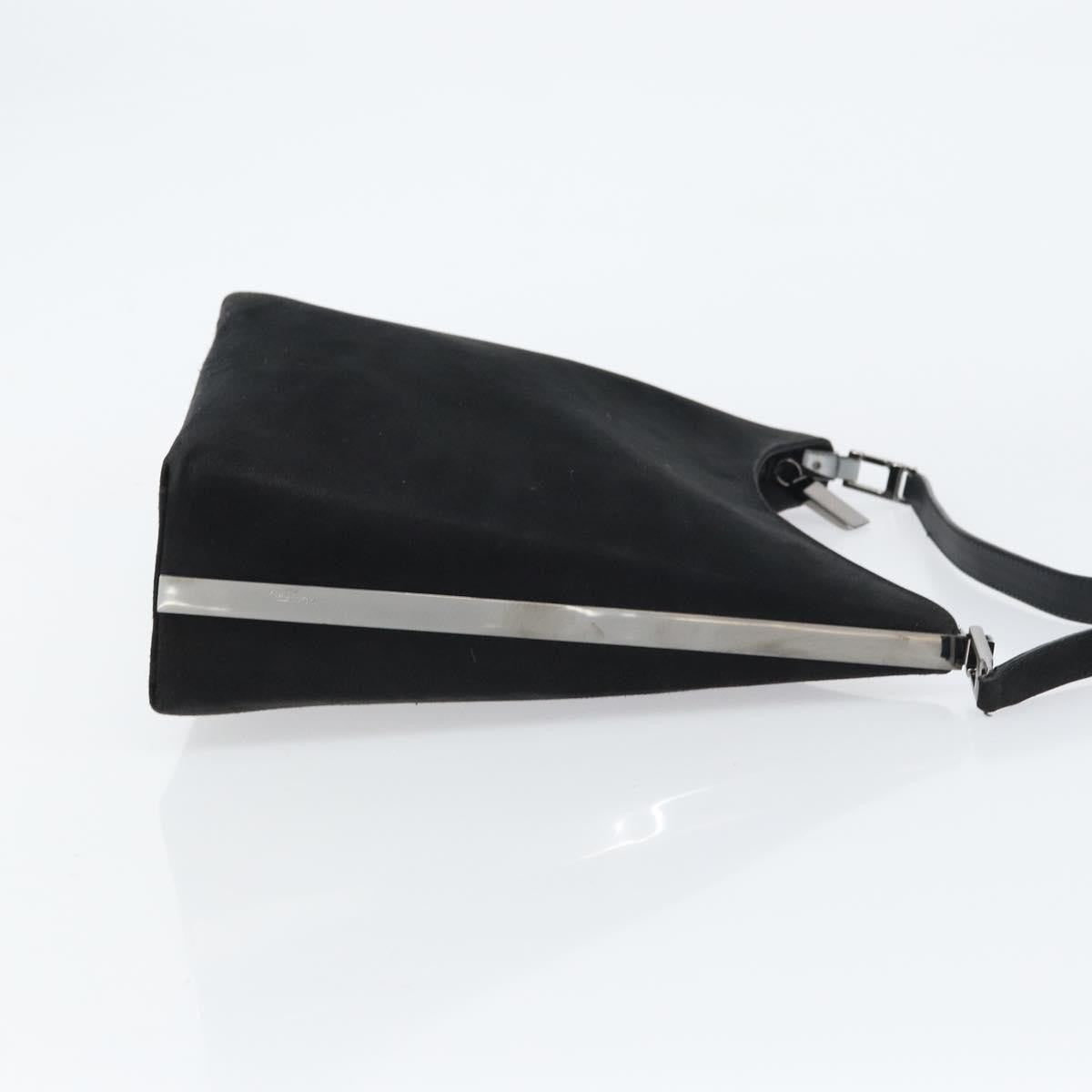 Salvatore Ferragamo Vintage Shoulder Bag Suede, BLACK, SUEDE, Shoulder bag