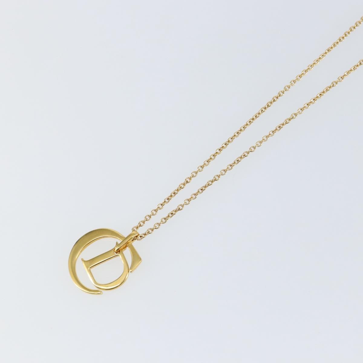 Christian Dior CD Pendant Necklace Metal, GOLD, METAL, Necklace