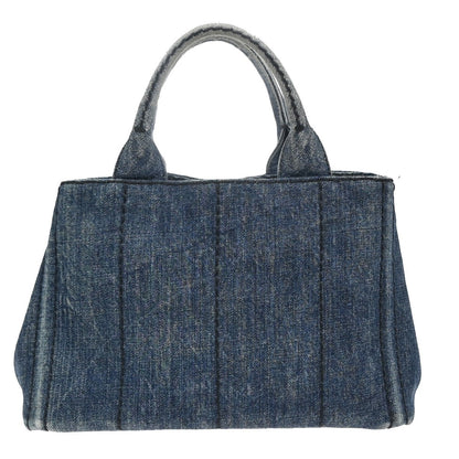Prada Canapa Open Tote Denim, BLUE, DENIM_JEANS, Tote bag