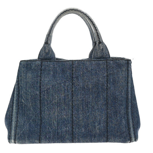 Prada Canapa Open Tote Denim, BLUE, DENIM_JEANS, Tote bag