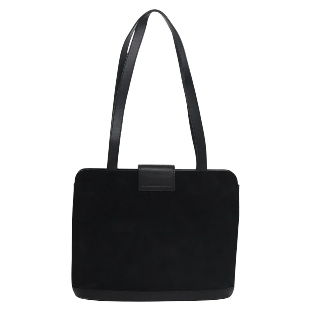 Celine Shoulder Bag Suede and leather, BLACK, SUEDE, Shoulder bag