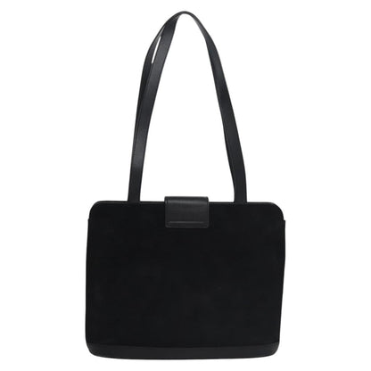 Celine Shoulder Bag Suede and leather, BLACK, SUEDE, Shoulder bag