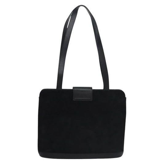 Celine Shoulder Bag Suede and leather, BLACK, SUEDE, Shoulder bag