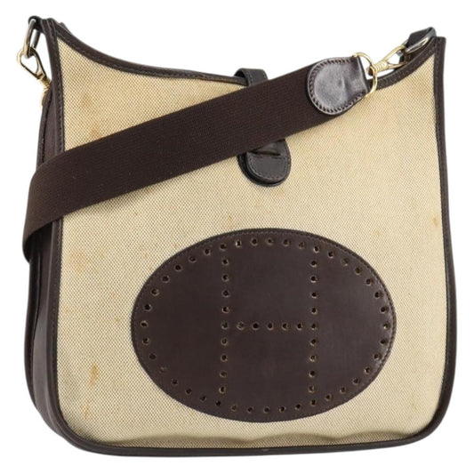 Hermes Evelyne Bag Gen III Toile and Leather, BEIGE, CANVAS, Shoulder bag