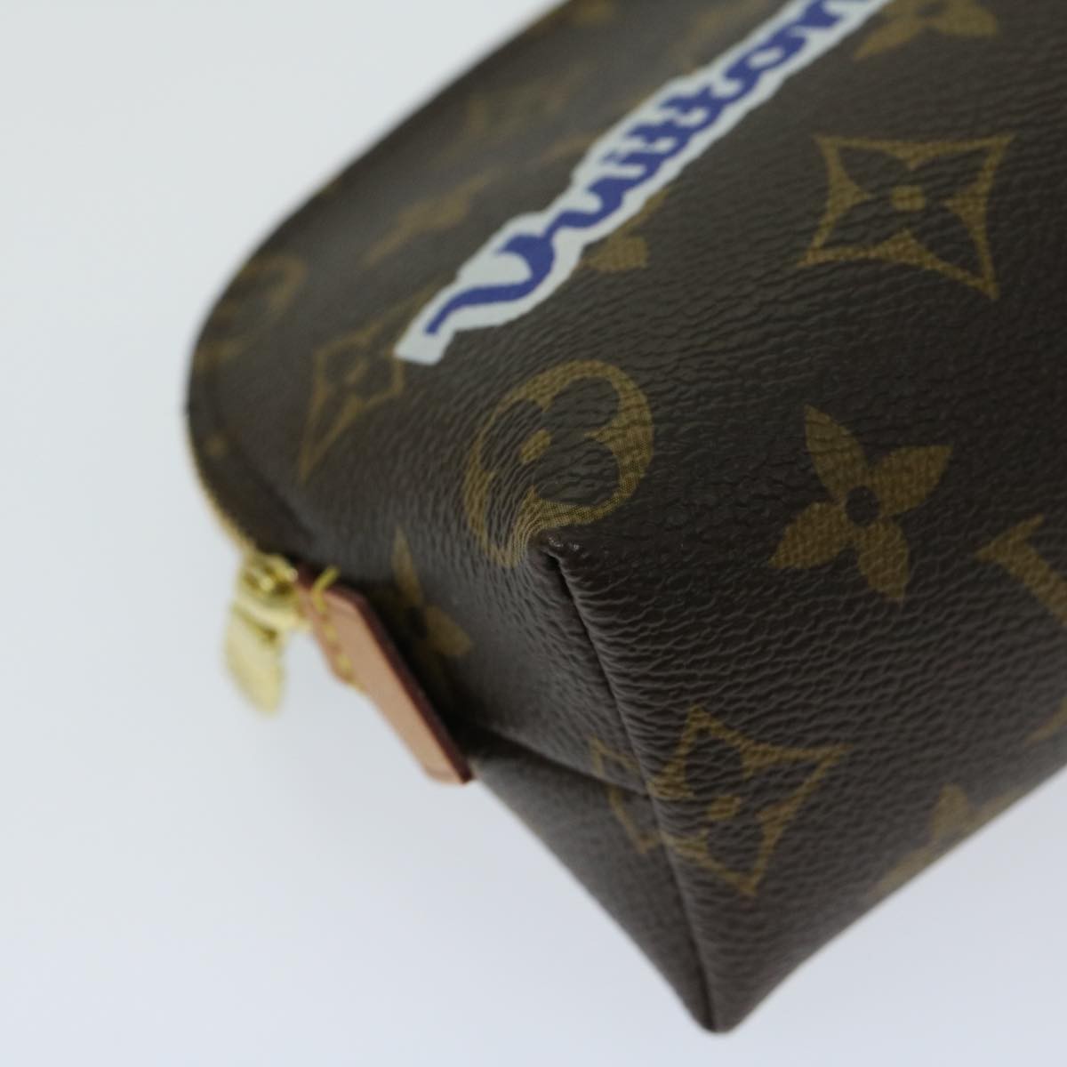 Louis Vuitton Cosmetic Pouch Limited Edition Patches Monogram Canvas, BROWN, CANVAS, Toiletry Case