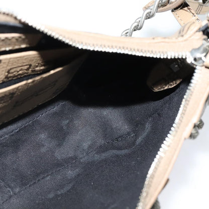 Balenciaga Le Cagole Giant Studs Chain Shoulder Bag Leather, BEIGE, LEATHER, Shoulder bag