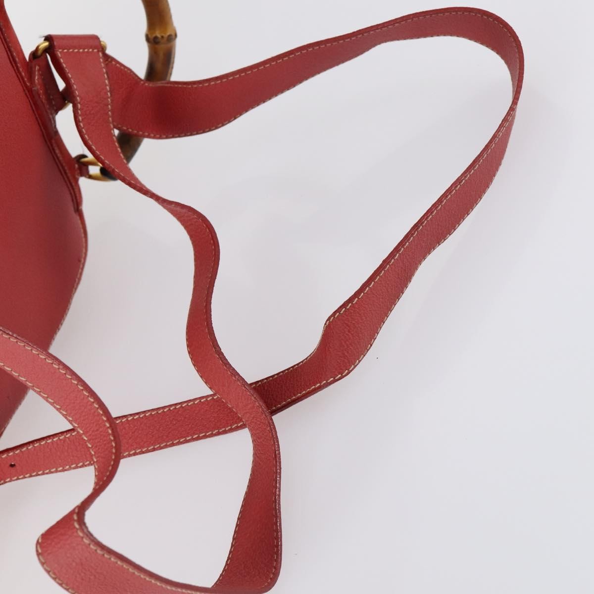 Gucci Vintage Bamboo Backpack Suede, RED, SUEDE, Backpack