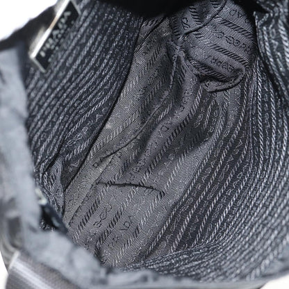 Prada Buckle Messenger Bag Tessuto, BLACK, NYLON, Shoulder bag