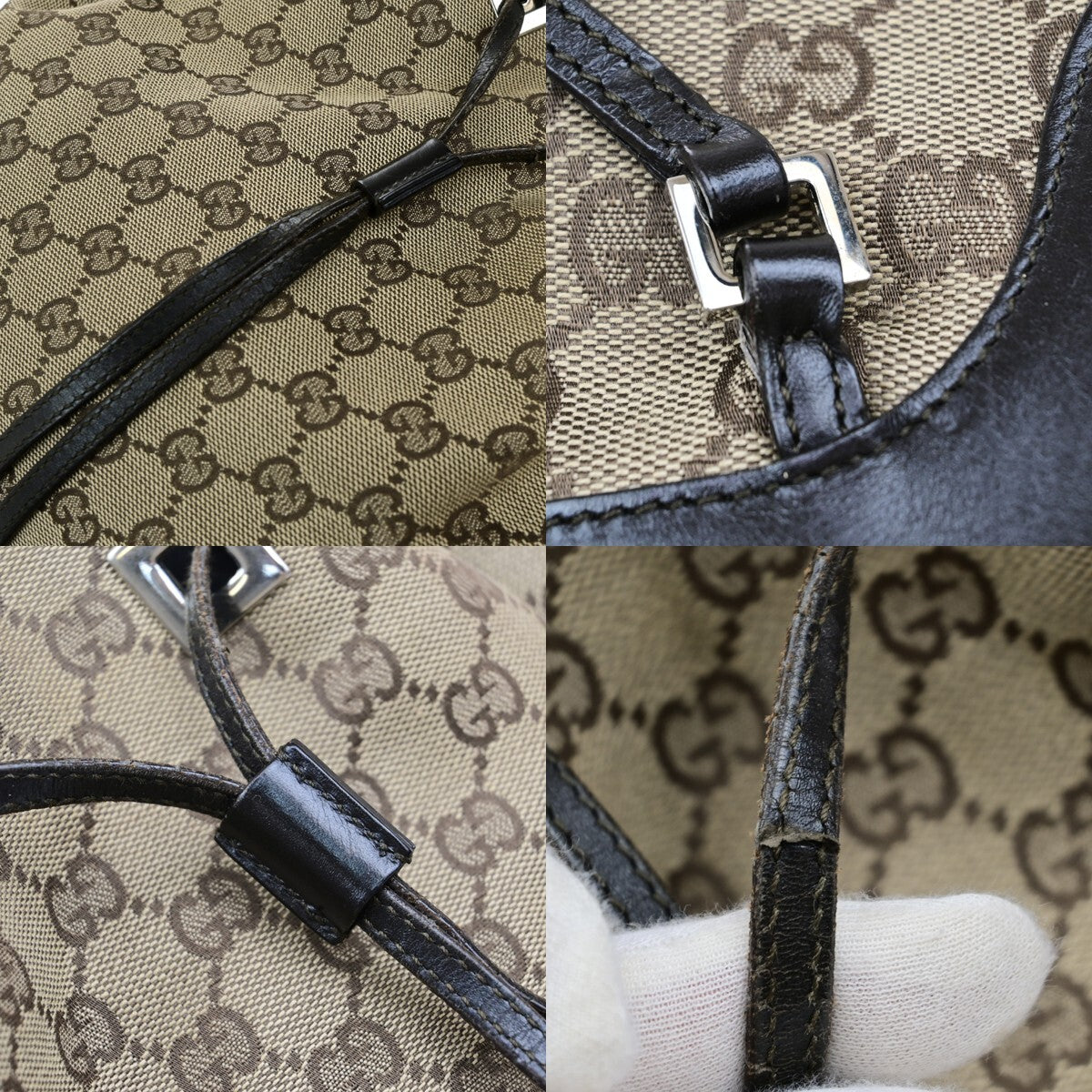 Gucci Drawstring Backpack GG Canvas, BROWN, CANVAS, Backpack