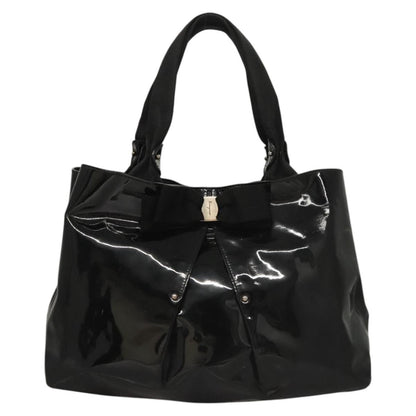 Salvatore Ferragamo Vara Tote Patent Leather, BLACK, PATENT_LEATHER, Tote bag