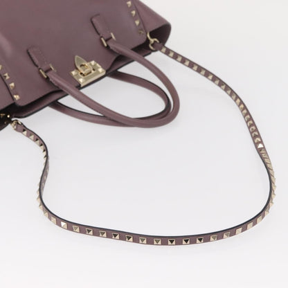 Valentino Garavani Rockstud Tote Rigid Leather, PURPLE, LEATHER, Handbag