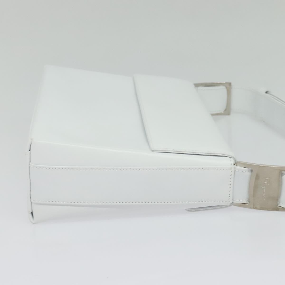 Salvatore Ferragamo Vala Shoulder Bag Leather, WHITE, LEATHER, Shoulder bag