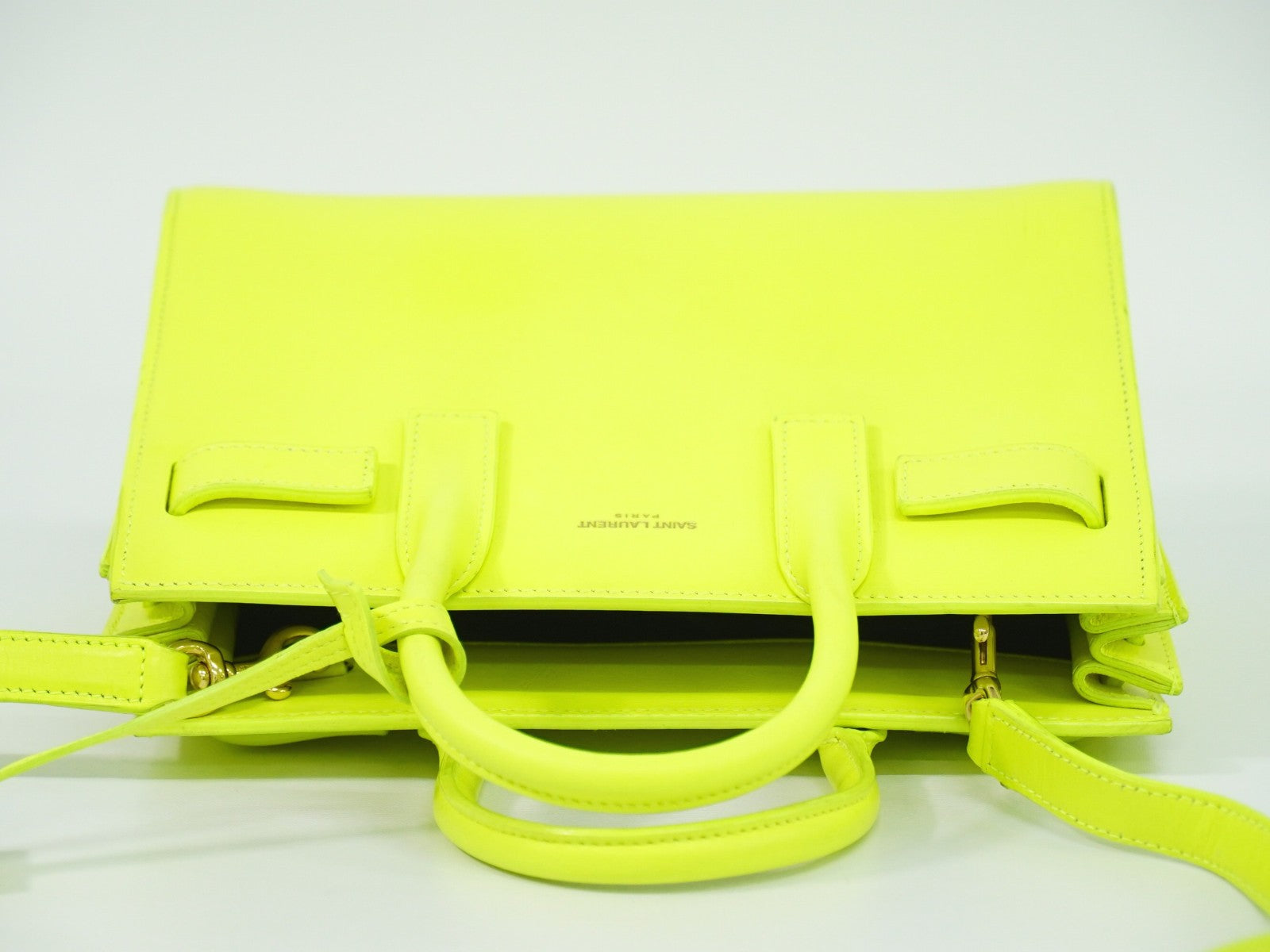 Saint Laurent Sac de Jour NM Bag Leather, YELLOW, LEATHER, Handbag