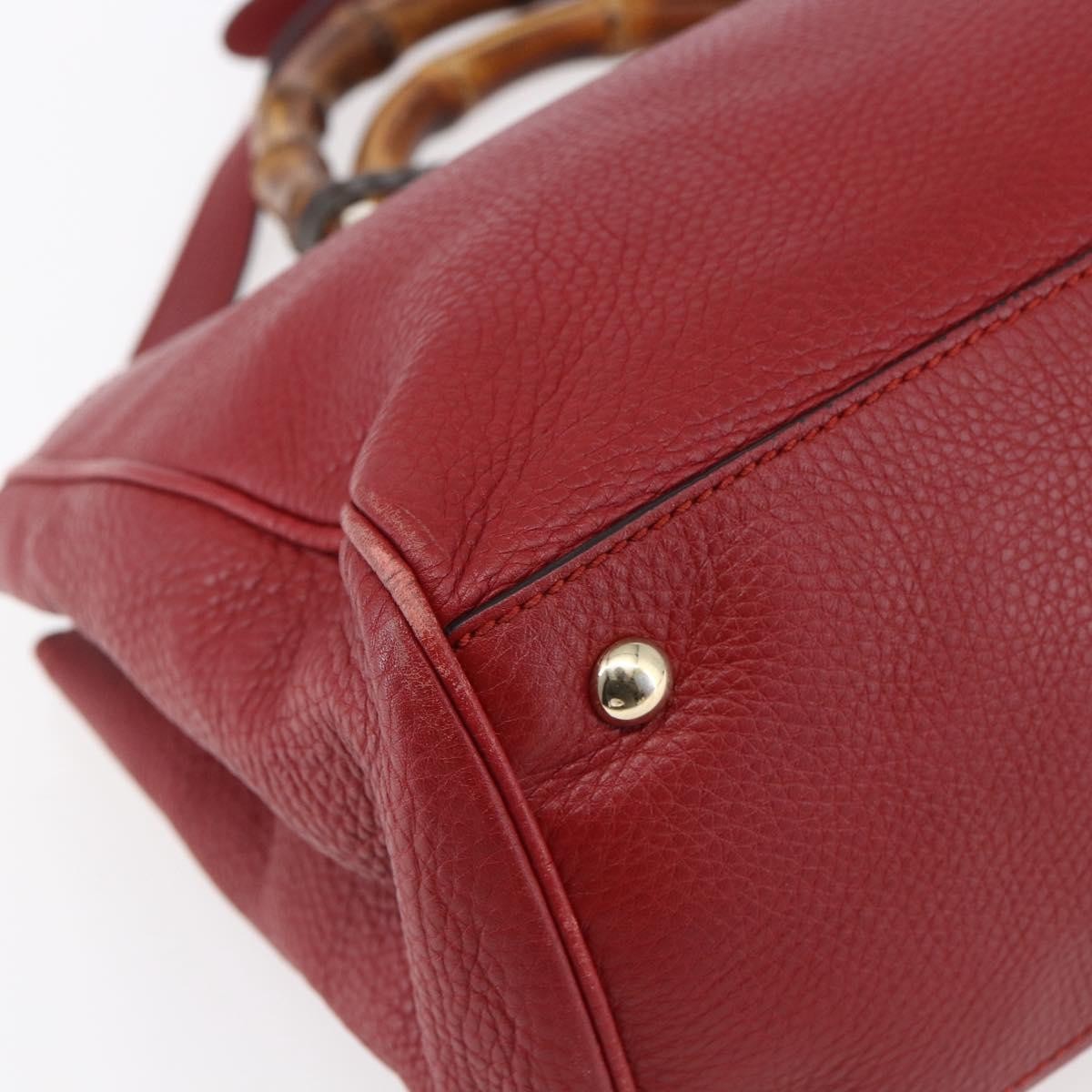Gucci Bamboo Shopper Tote Leather, RED, LEATHER, Tote bag