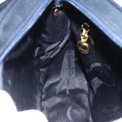 Salvatore Ferragamo Vala Shoulder Bag Leather, NAVY, LEATHER, Shoulder bag