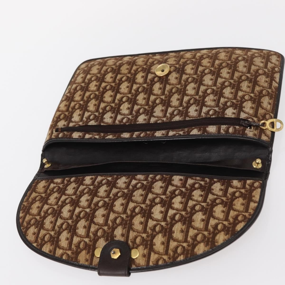 Christian Dior Vintage Trotter Shoulder Bag Canvas, BROWN, CANVAS, Shoulder bag