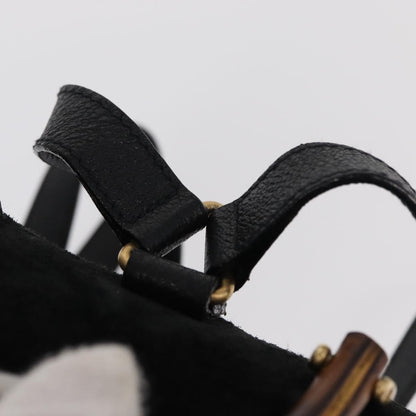 Gucci Vintage Bamboo Backpack Suede, BLACK, SUEDE, Backpack