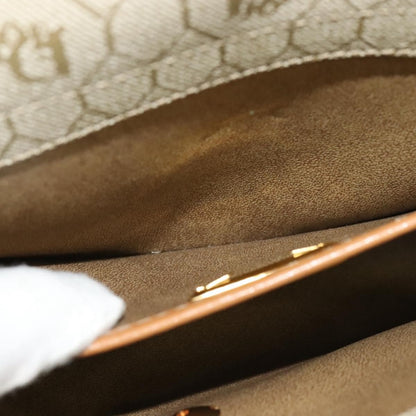 Christian Dior Vintage Honeycomb Flap Crossbody Bag Canvas and Leather, BEIGE, CANVAS, Crossbody bag