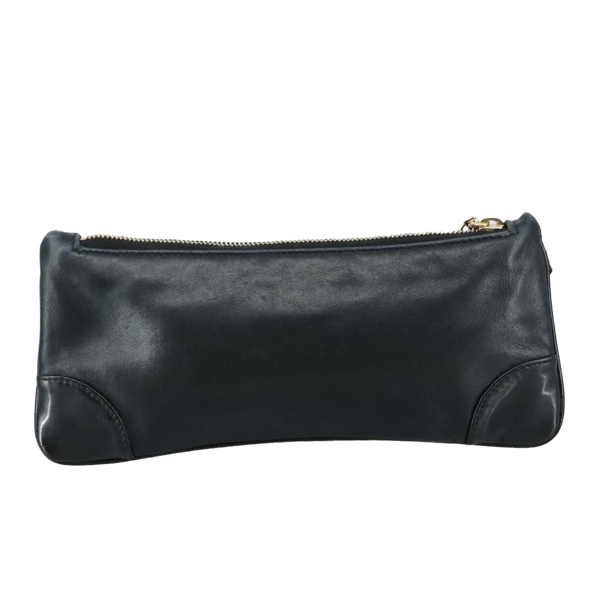 Chanel Vintage Camellia CC Wristlet Clutch Lambskin with Patent, BLACK, LEATHER, Clutche & pouche