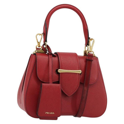 Prada Sidonie Top Handle Bag Saffiano Leather, Red, Leather, Handbag